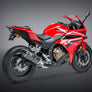 CBR500R 16-18/CB500F 16-18 R-77 Stainless Slip-On Exhaust, w/ Carbon Fiber Muffler