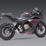 CBR500R 16-25 R-77 Stainless Slip-On Exhaust, w/ Carbon Fiber Muffler