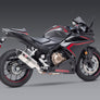 CBR500R 16-25 R-77 Stainless Slip-On Exhaust, w/ Stainless Muffler