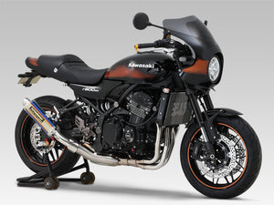 Z900RS/Cafe 2018-24 JMCA Brevis Stainless Slip-On w/ Titanium Blue Sleeve