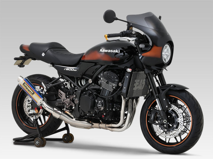 Z900RS/Cafe 2018-24 JMCA Brevis Stainless Slip-On w/ Titanium Blue Sleeve