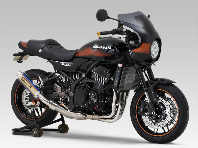 Z900RS/Cafe 2018-24 JMCA Brevis Stainless Slip-On w/ Titanium Blue Sleeve