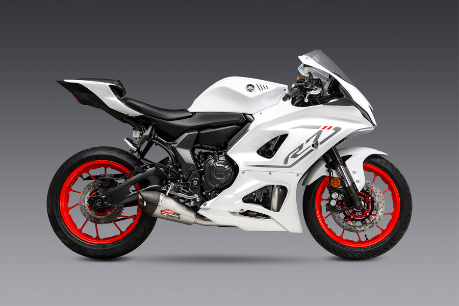 R7 22-25 / MT-07 17-25 Race AT2 Stainless Full Exhaust, w/ Stainless Muffler