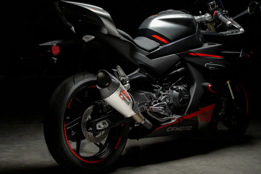 450SS 23-24 / 450NK 2024 AT2 Stainless Slip-On Exhaust, w/ Stainless Muffler