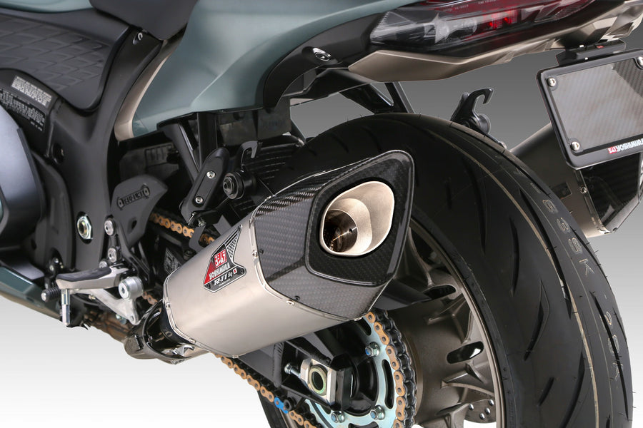 HAYABUSA 2021-25 Race R-11SQ-R Dual Stainless Slip-On Exhaust, w/ Stainless Mufflers