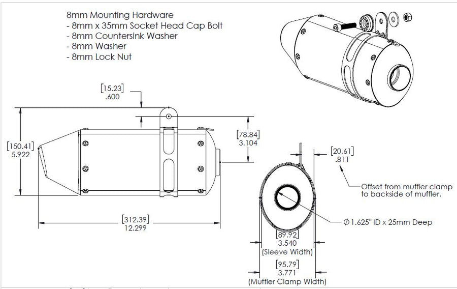 BUILDER SERIES RS-3 CF MINI BIKE MUFFLER KIT