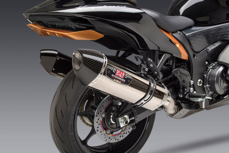 HAYABUSA 2022-25 Race R-77 Dual Stainless Slip-On Exhaust, w/ Stainless Mufflers