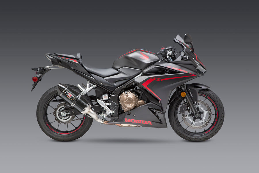 CBR500R 16-25 R-77 Stainless Slip-On Exhaust, w/ Carbon Fiber Muffler