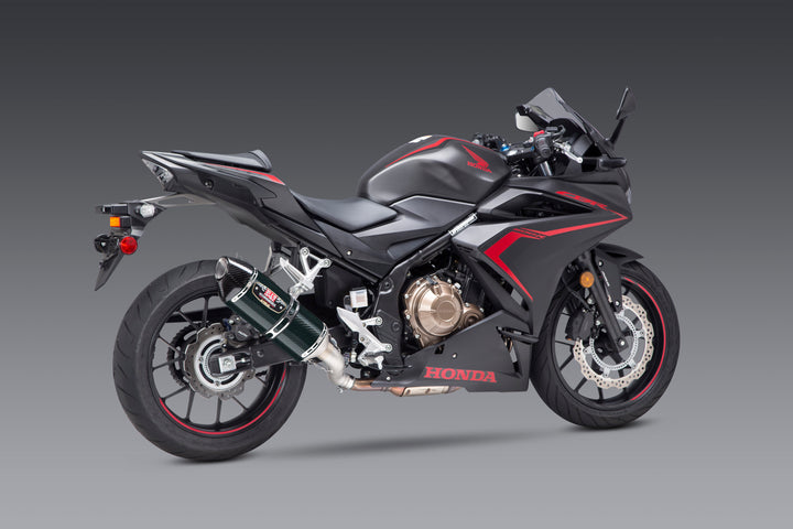 CBR500R 16-25 R-77 Stainless Slip-On Exhaust, w/ Carbon Fiber Muffler