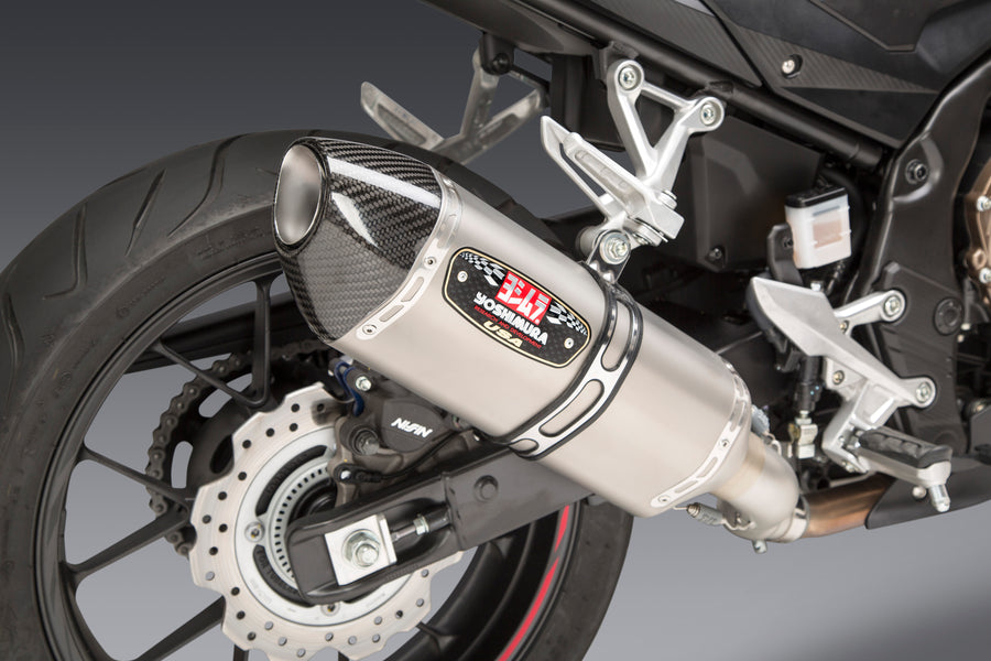 CBR500R 16-25 R-77 Stainless Slip-On Exhaust, w/ Stainless Muffler