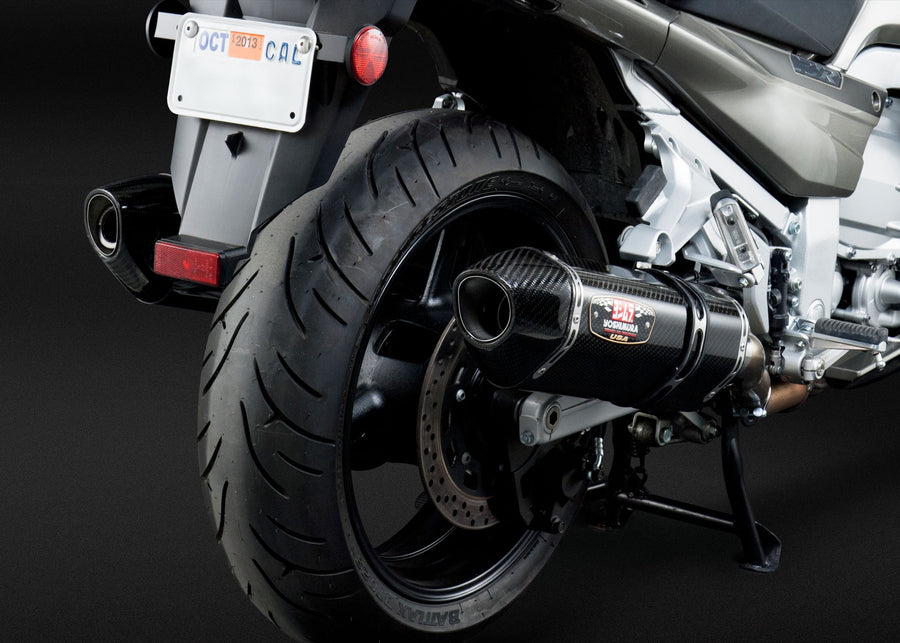 FJR1300A 13-24 R-77 Stainless Slip-On Exhaust, w/ Carbon Fiber Mufflers
