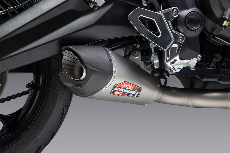 TRIDENT 21-23 / 22 TIGER SPORT 660 Race AT2 Stainless Full Exhaust, w/ Stainless Muffler