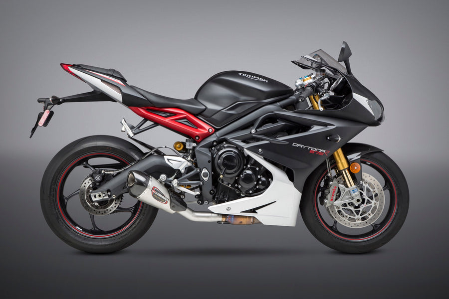 DAYTONA 675 13-17 ALPHA T Stainless Slip-On Exhaust, w/ Stainless Muffler