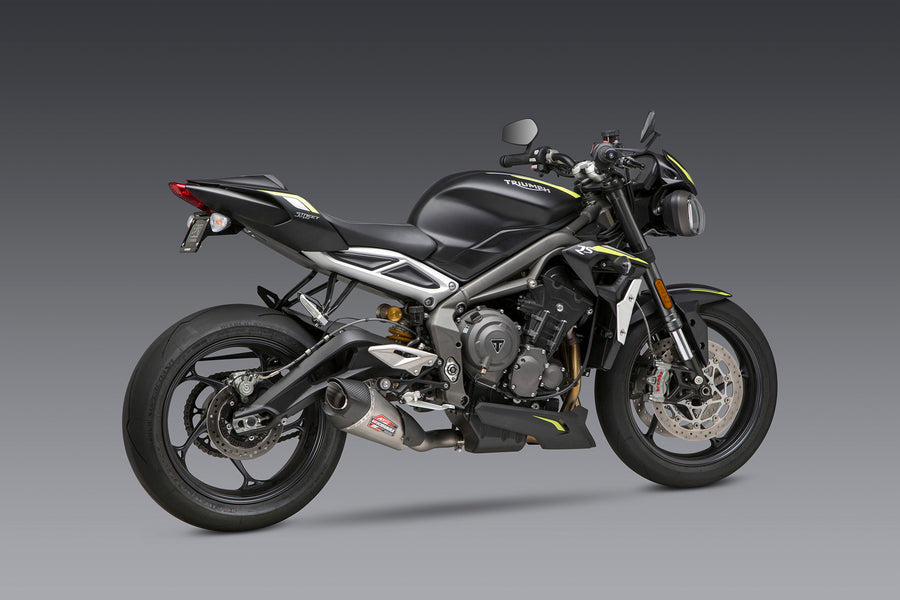 STREET TRIPLE 18-23 AT2 Stainless Slip-On Exhaust, w/ Stainless Muffler