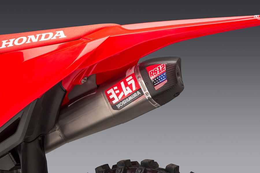 CRF450R/RX 2021-2024 / CRF450R-S 2023-2024 RS12 Stainless Slip-On Exhaust, w/ Stainless Muffler