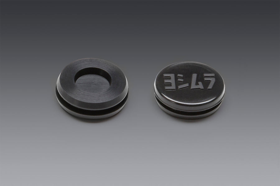 RUBBER GROMMET WITH LOGO TO COVER END-CAP INSERT HOLE FOR RS-9 MUFFLERS ONLY